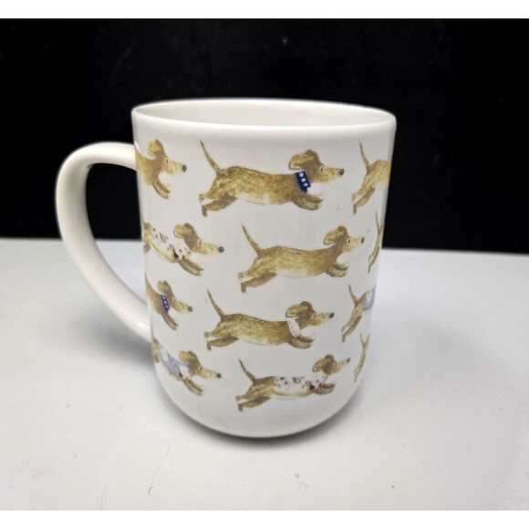 Harvest Green Studio England Dachshunds Dogs Running Fine China Large Mug Cup - Picture 1 of 10